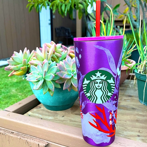 🌈🌟💜 Starbucks 2021 Plum Coral Reef stainless tumbler cup💜🌟🌈 - Picture 4 of 7